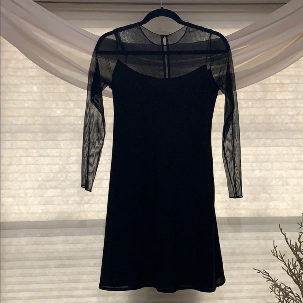 Little Black Dress w/ sheer sleeves